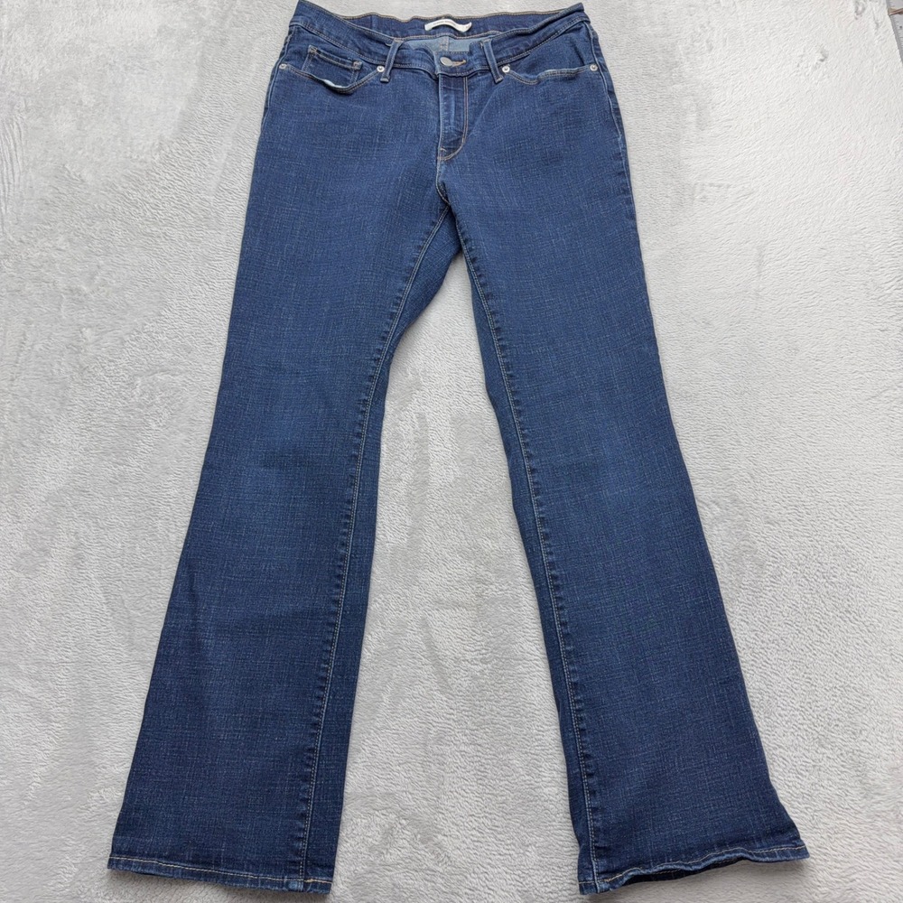 Levi Jeans Womens 30 Blue Classic Bootcut Mid Rise Dark Wash Stretch Denim